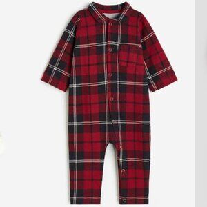 (4/$20) H&M - Christmas Pajama Jumpsuit with Collar